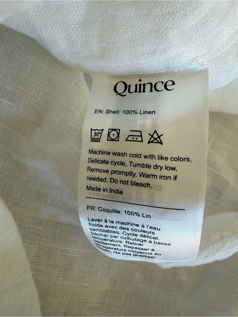 Quince White Short Sleeve Linen Button-Down Shirt - Picture 6 of 6
